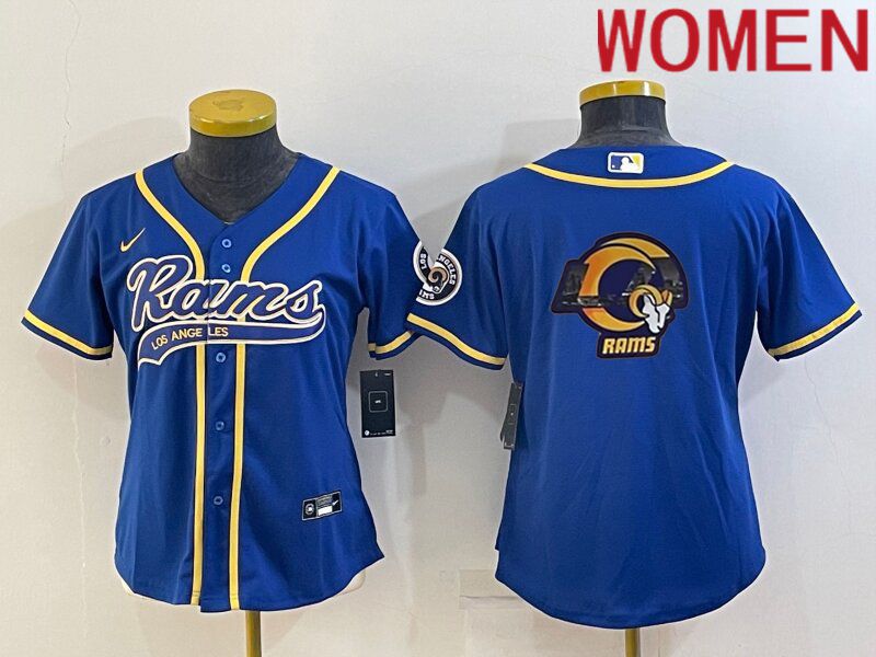 Women Los Angeles Rams Blank Blue 2022 Nike Co branded NFL Jersey